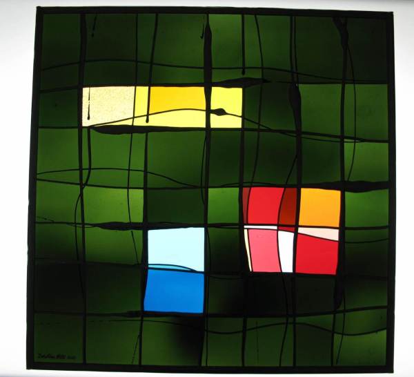 Wohnen im Grünen - Glasscheibe (70x70cm)